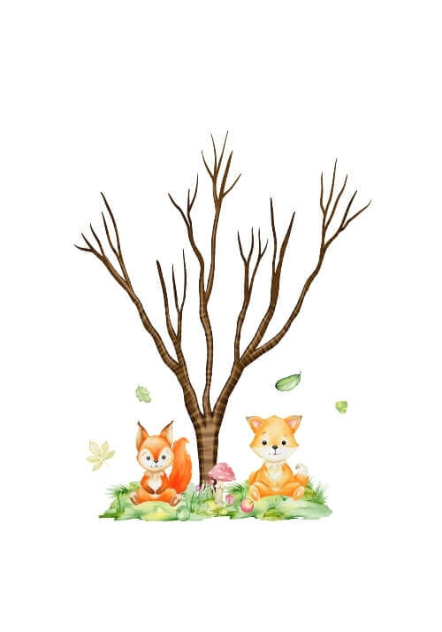Fingerabdruck- Poster mit Waldtieren